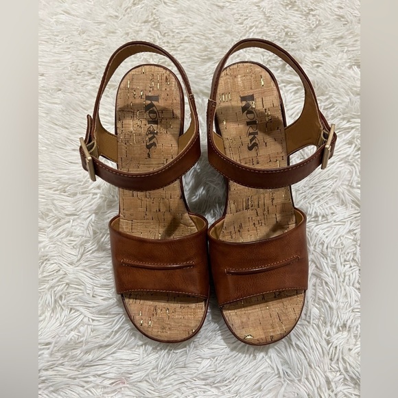 Korks Bardot Wedge Sandal - size 9 - Picture 2 of 7
